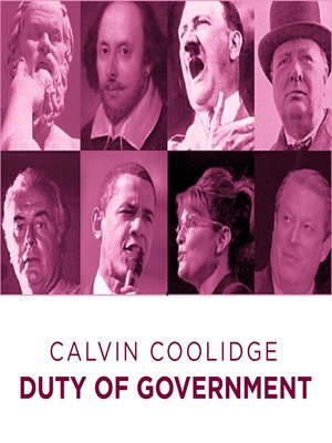 cover image of Calvin Coolidge Duty of Government